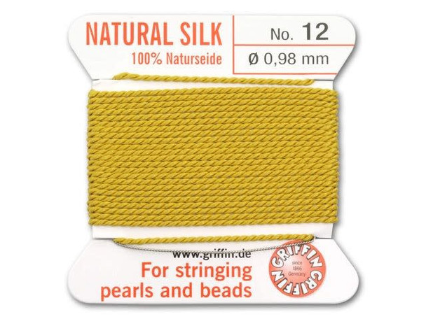 Griffin Bead Cord 100% Silk - Size 12 (0.98mm) Amber