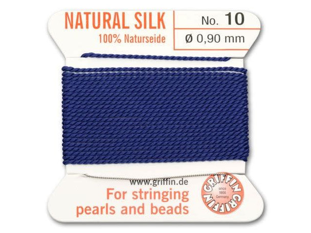 Griffin Bead Cord 100% Silk - Size 10 (0.90mm) Dark Blue