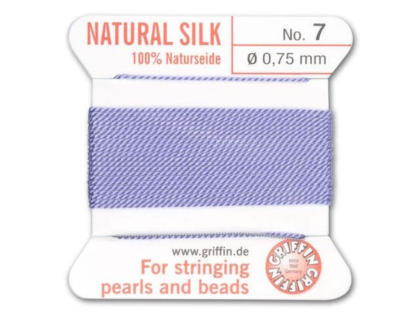 Griffin Bead Cord 100% Silk - Size 7 (0.75mm) Lilac