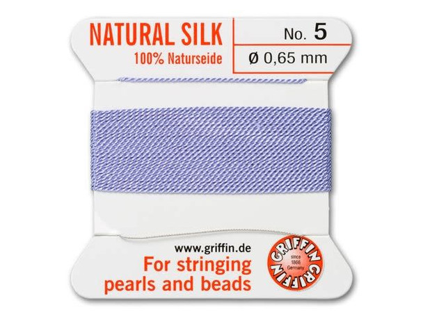 Griffin Bead Cord 100% Silk - Size 5 (0.65mm) Lilac