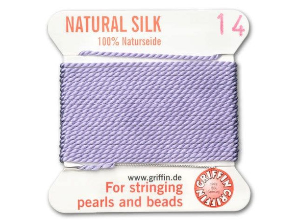 Griffin Bead Cord 100% Silk - Size 14 (1.02mm) Lilac