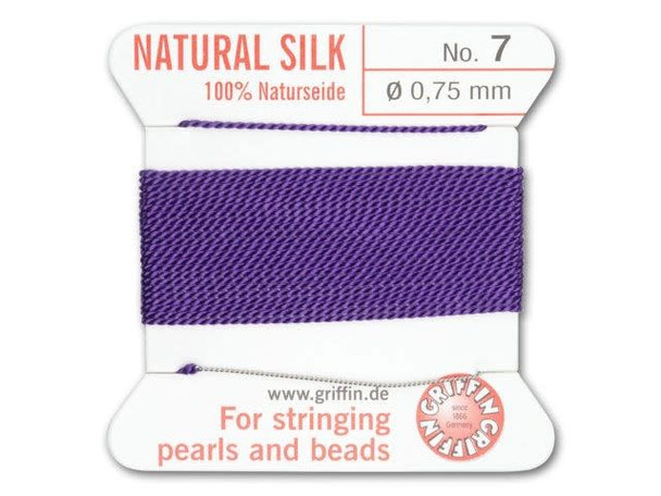 Griffin Bead Cord 100% Silk - Size 7 (0.75mm) Amethyst