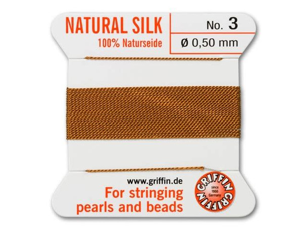 Griffin Natural Silk Bead Cord No.12 CORNELIAN