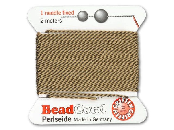 Griffin Bead Cord 100% Silk - Size 16 (1.05mm) Beige