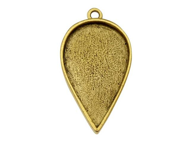 Nunn Design Antique Gold-Plated Pewter Inverted Drop Grande Bezel Pendant