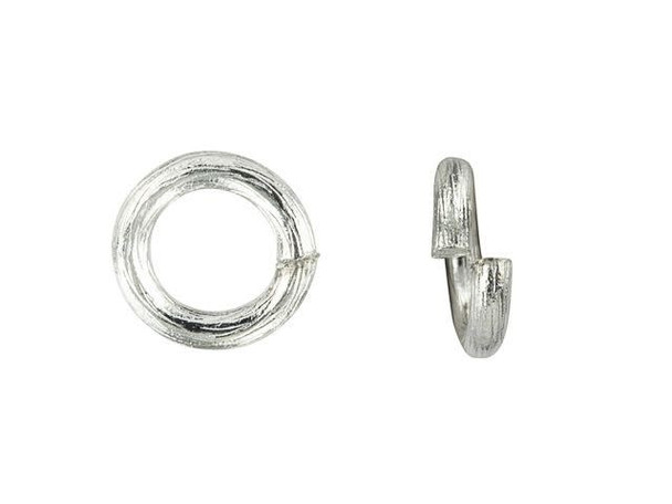 Nunn Design Silver-Plated Brass 6mm Bark Circle Jump Ring (4 Pieces)