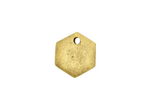Nunn Design Antique Gold-Plated Pewter Mini Hexagon Flat Tag