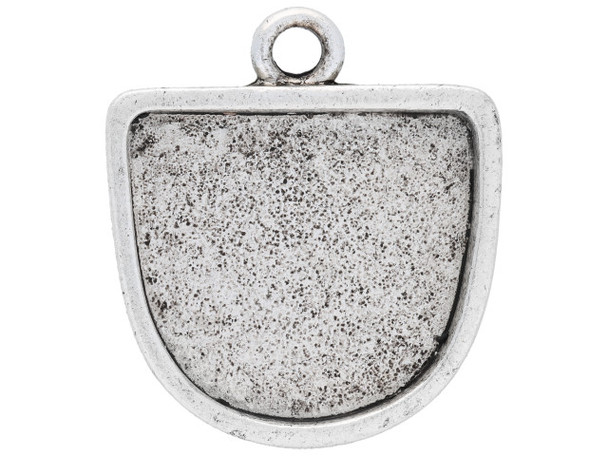 Give your looks a personalized style with this Nunn Design pendant. This pendant features a bezel frame in a half oval shape, perfect for showcasing custom designs. Fill the frame with epoxy clay, use resin to add personal touches, or try other mixed media elements. The loop at the top of the pendant makes it easy to showcase in necklaces or even earrings. It features a versatile silver color. Hole Size 3.5mm, Length 31mm, Width 28mm