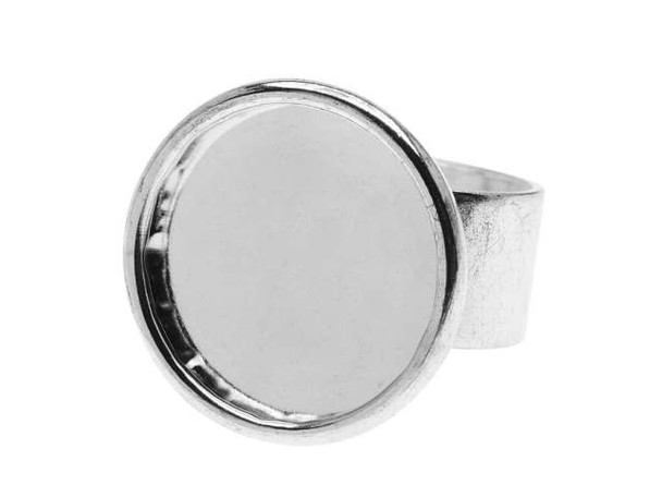 Nunn Design Silver-Plated Brass Large Circle Adjustable Ring