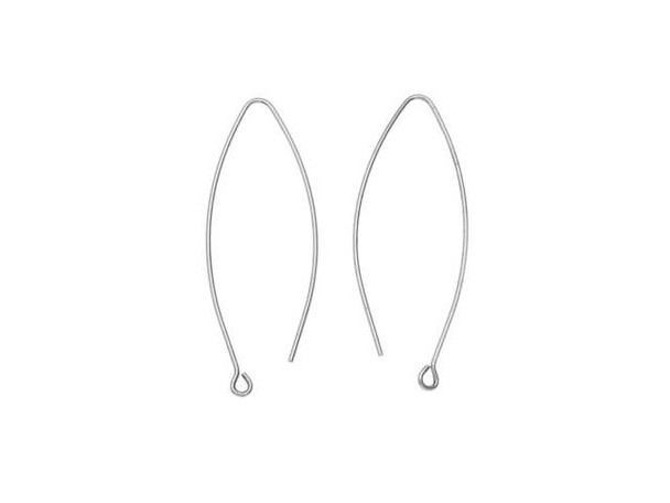 Nunn Design Antique Silver-Plated Brass Small Open Oval Ear Wire  (1 Pair)