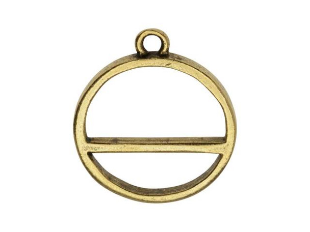 Nunn Design Antique Gold-Plated Pewter Split Large Circle Horizon Open Pendant