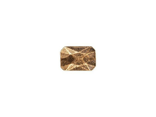 Nunn Design Antique Copper-Plated Pewter 13 x 9mm Faceted Rectangle Metal Bead