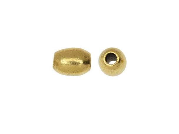 Nunn Design Antique Gold-Plated Pewter Mini Metal Tube Bead (2 Pieces)