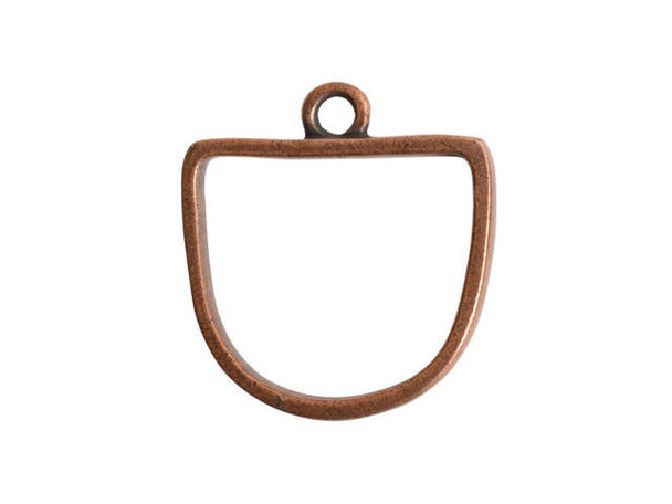 Nunn Design Antique Copper-Plated Pewter Half Oval Open Pendant