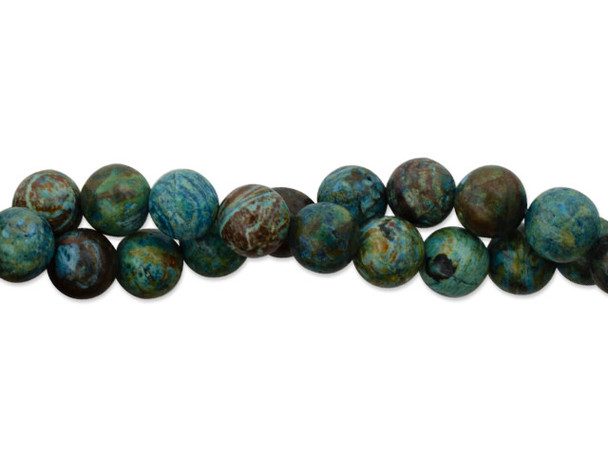 Bring gemstone style to your designs with this Dakota Stones blue sky jasper 8mm round bead strand. These beads feature a classic round shape and a vibrant blue color mixed with greens and browns. Their 8mm size will make them stand out in your projects. Because gemstones are natural materials, appearances may vary from piece to piece. Size: 8mm, Hole Size: 0.8mm