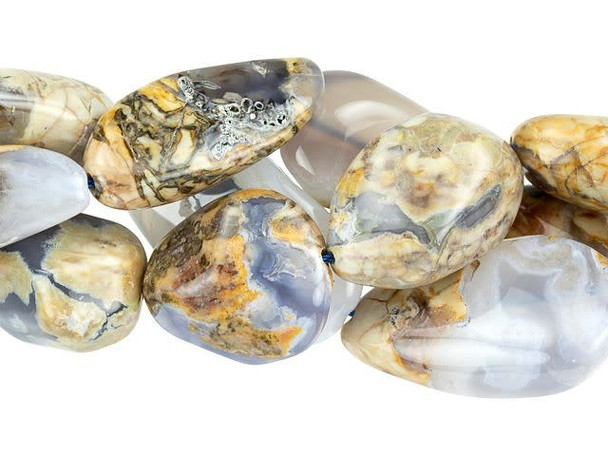 Dakota Stones Blue Chalcedony (Marbled) Nugget Bead Strand