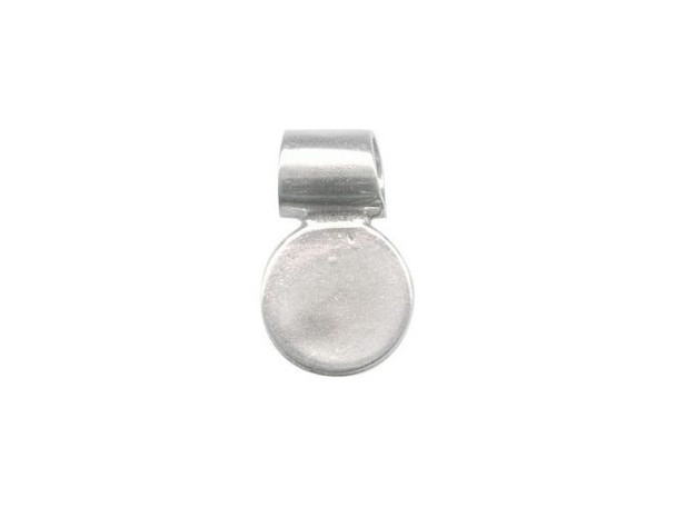 Sterling Silver Glue-On Jewelry Bail, Round, 8mm (Each)