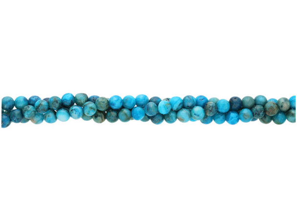 Dakota Stones Blue Crazy Lace Agate 4mm Round Bead Strand