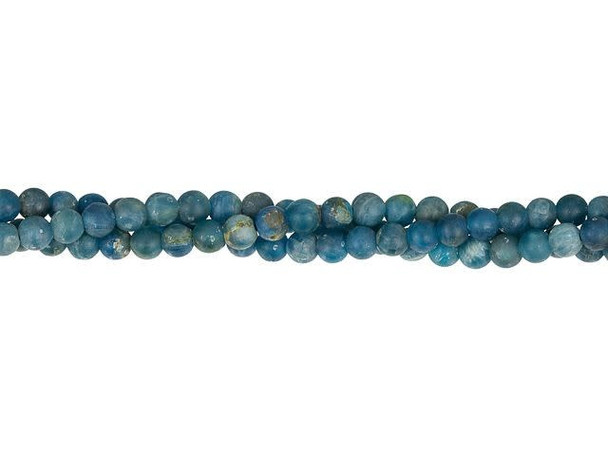 Dakota Stones Matte Blue Apatite 4mm Round Bead Strand