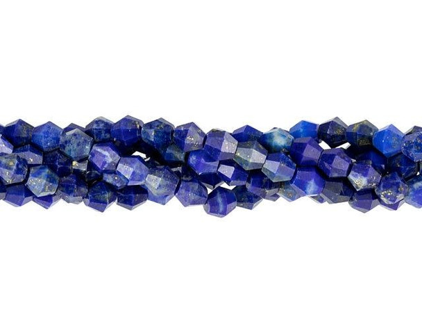 Create glittering gemstone accents in your jewelry designs with these Dakota Stones beads. These tiny beads take on a classic bicone shape with beautiful facets that shine from every angle. You'll love the way they catch the eye in your projects. Use these small beauties as spacers between bigger beads or alongside seed beads. These gemstone beads feature the rich blue color lapis is known for. Lapis is a semi-precious stone that was among the first gemstones to be worn as jewelry. Metaphysical Properties: Lapis is said to enhance insight, intellect and awareness.Because gemstones are natural materials, appearances may vary from piece to piece. Each strand includes approximately 135 beads.