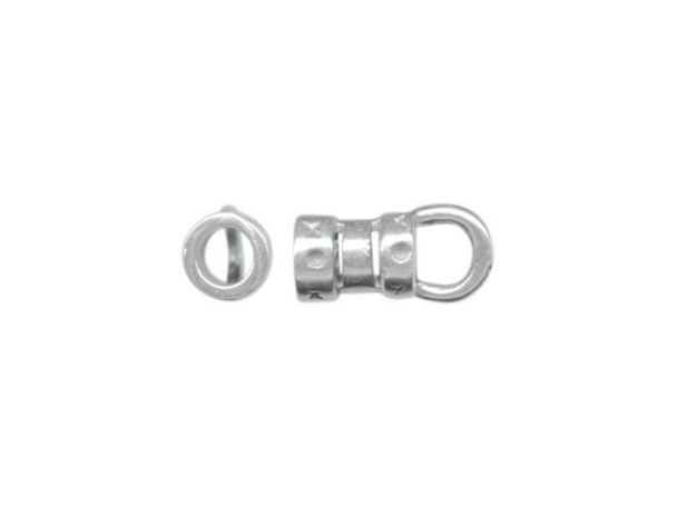 JBB Findings Sterling Silver Center-Crimp Tube with Loop, 2.8mm I.D. (Each)