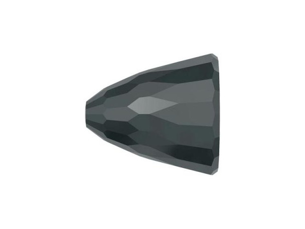 PRESTIGE 5541 Dome Bead, Large 15mm - Jet Hematite (Each)