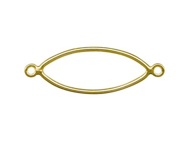 12kt Gold-Filled Jewelry Connector, Marquise, 25mm, 2 Loop (Each)