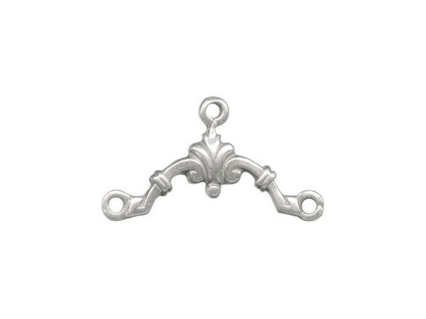Sterling Silver Jewelry Connector, Art Deco Filigree, 3 Loop (Each)