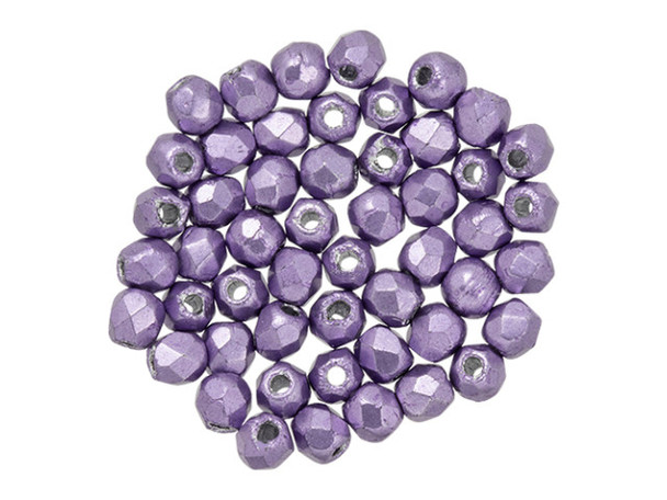 Fire-Polish 2mm : ColorTrends: Saturated Metallic Crocus Petal (50pcs)