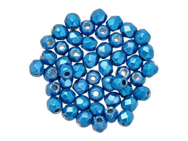 Fire-Polish 2mm : ColorTrends: Saturated Metallic Nebulas Blue (50pcs)