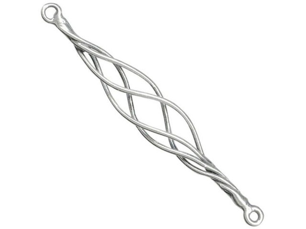 Sterling Silver Wavy Spiral Link