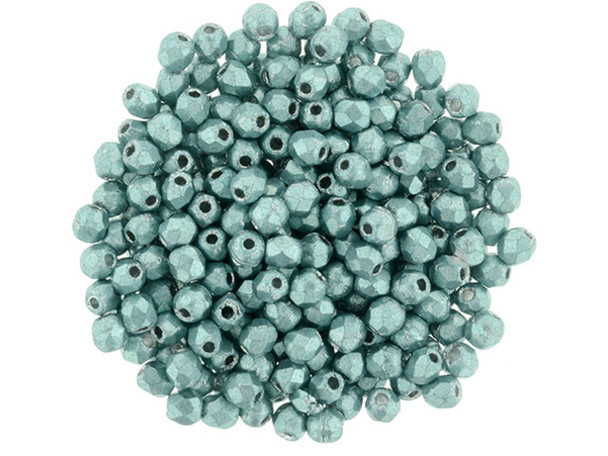 Add a touch of whimsical charm to your jewelry creations with these Czech Fire-Polish Beads. These dainty beads are round in shape, featuring eye-catching diamond-shaped facets that add depth and texture to your designs. Perfectly petite, they effortlessly elevate any project with a pop of color. Ideal for bead embroidery or as spacer beads, their tropical seafoam hue shimmers with a captivating metallic glow. Immerse yourself in the ethereal beauty of these beads and let your creativity soar. Elevate your designs with Brand-Starman's exquisite Czech glass beads.