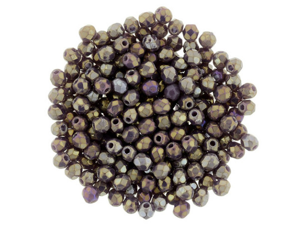 Fire-Polish 2mm : Luster Iris - Opaque Lt Amethyst (50pcs)