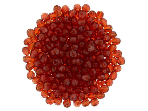 Fire-Polish 2mm : Siam Ruby (50pcs)