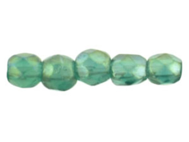 Fire-Polish 2mm : Luster Iris - Atlantis Green (50pcs)