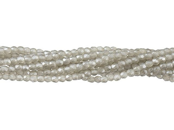 Fire-Polish 2mm : Flash Pearl - Black Diamond (50pcs)