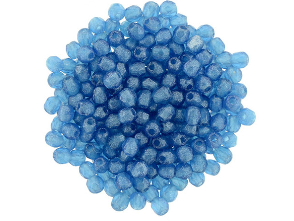 Fire-Polish 2mm : Flash Pearl - Capri Blue (50pcs)