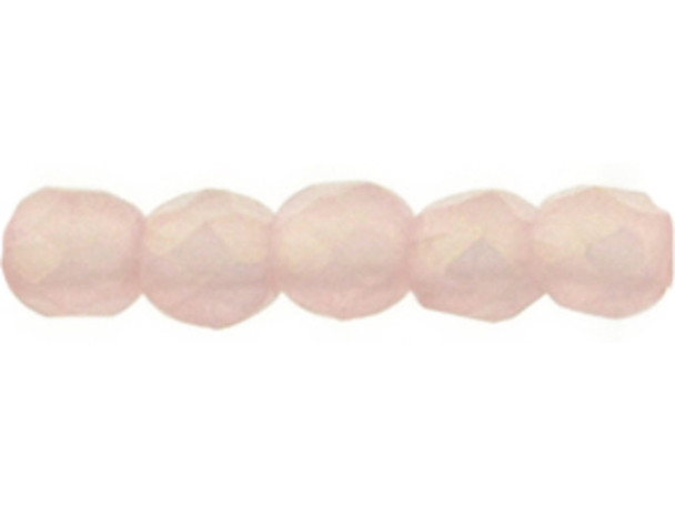 Fire-Polish 2mm : Sueded Gold Milky Pink (50pcs)