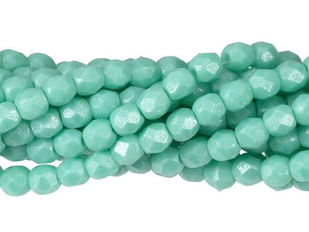 Fire-Polish 2mm : Flash Pearl - Turquoise (50pcs)