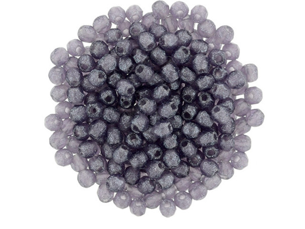 Add a touch of rich regality to your jewelry designs with the Czech Glass 2mm Tanzanite Flash Pearl Fire-Polish Bead Strand by Starman. These exquisite beads boast a mesmerizing purple color, with a subtle sparkle that catches the light and captivates the eye. Crafted from high-quality Czech glass, each bead is perfectly round and adorned with diamond-shaped facets that create texture and dimension. Their tiny size makes them versatile for all kinds of designs, whether you're adding a pop of color to bead embroidery or using them as stunning spacers. Elevate your creativity with these enchanting beads from Starman.
