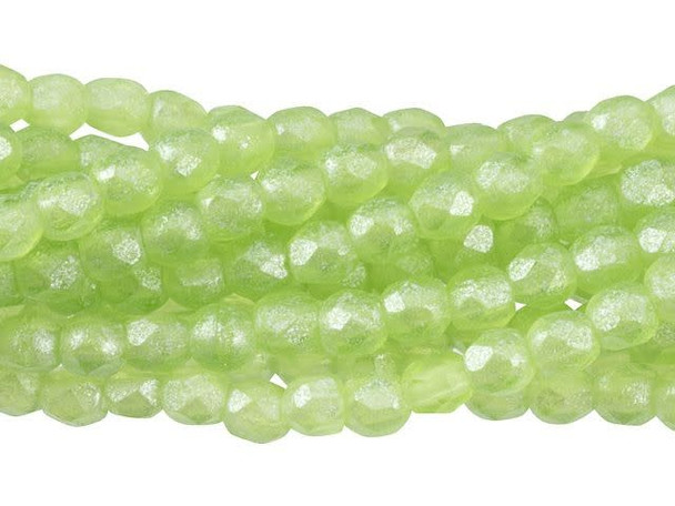 Fire-Polish 2mm : Flash Pearl - Olivine (50pcs)