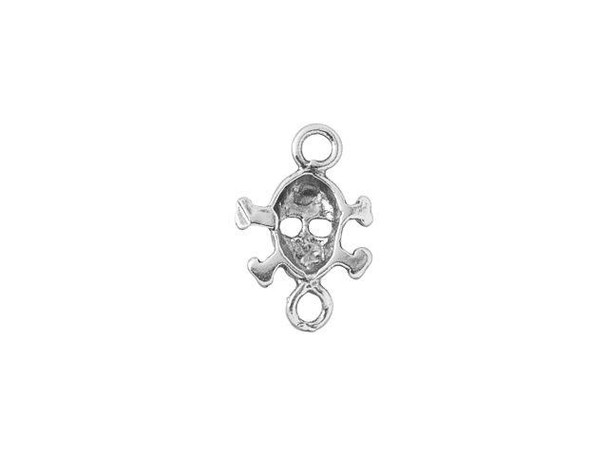 Sterling Silver Skull & Crossbones Connector Charm (Each)