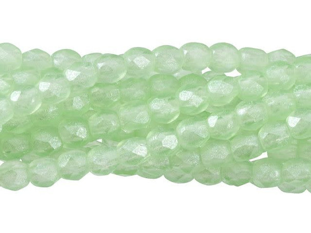 Fire-Polish 2mm : Flash Pearl - Peridot (50pcs)