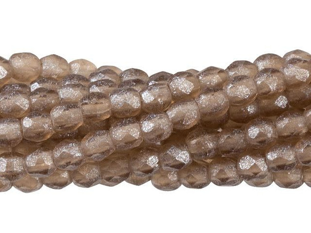 Fire-Polish 2mm : Flash Pearl - Smoky Topaz (50pcs)