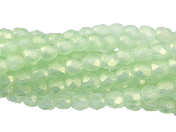 Fire-Polish 2mm : Sueded Gold Peridot (50pcs)