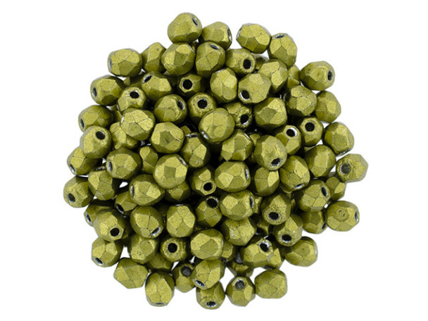Fire-Polish 3mm: ColorTrends: Saturated Metallic Meadowlark (50pcs)