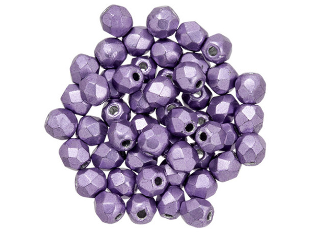 Fire-Polish 3mm : ColorTrends: Saturated Metallic Crocus Petal (50pcs)