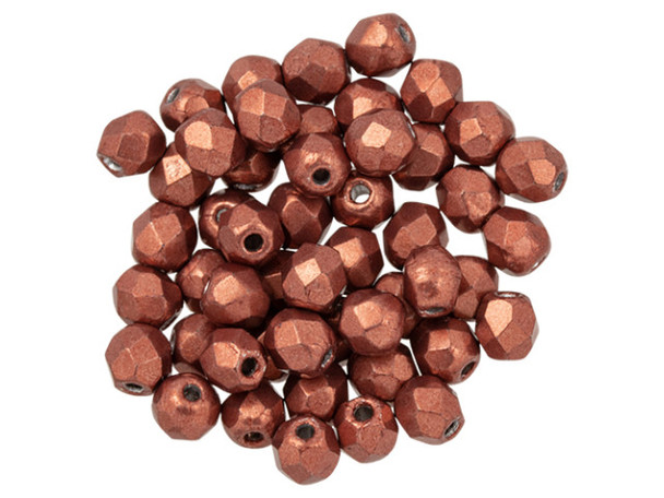 Fire-Polish 3mm : ColorTrends: Saturated Metallic Valiant Poppy (50pcs)