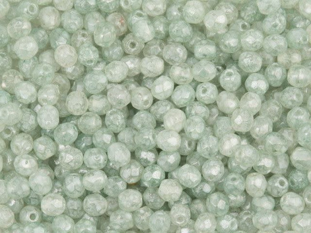 Fire-Polish 3mm : Luster - Stone Green (50pcs)