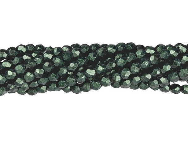 Fire-Polish 3mm : Metallic Suede - Dk Forest (50pcs)